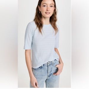 Vince Striped Relaxed Elbow Sleeve T-Shirt